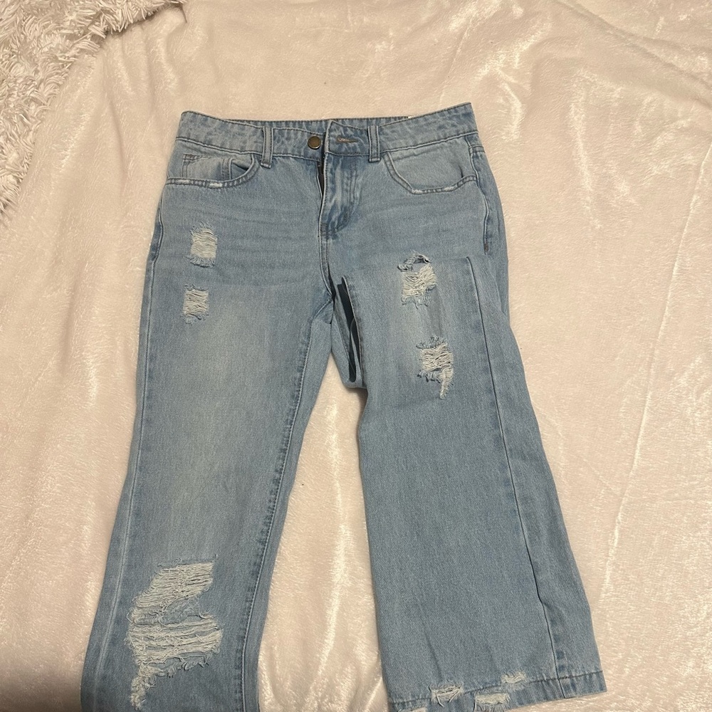 Bootcut distressed denim jeans Women's sexy